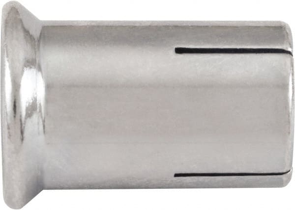 Powers Fasteners - 1/4" Diam, 3/8" Drill, 5/8" OAL, Drop-In Concrete Anchor - 1008 Carbon Steel, Zinc-Plated Finish, Hammer Drive, 3/8" Thread Length - Exact Tooling