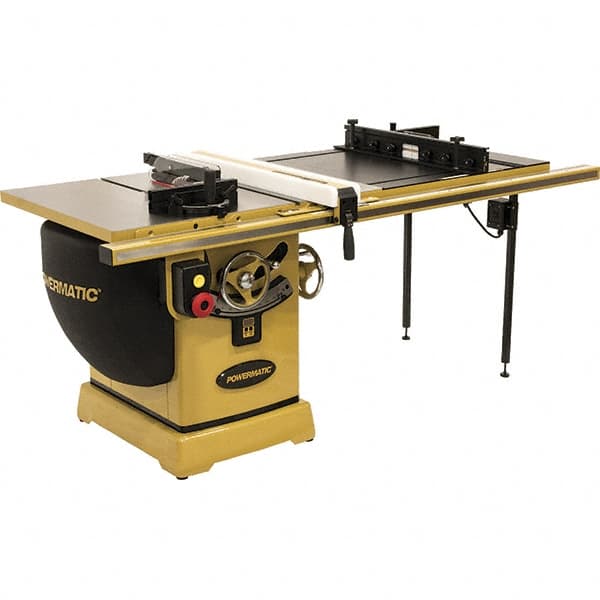 Jet - 10" Blade Diam, 5/8" Arbor Diam, 3 Phase Table Saw - 5 hp, 230/460 Volt, 11-1/4" Cutting Depth - Exact Tooling