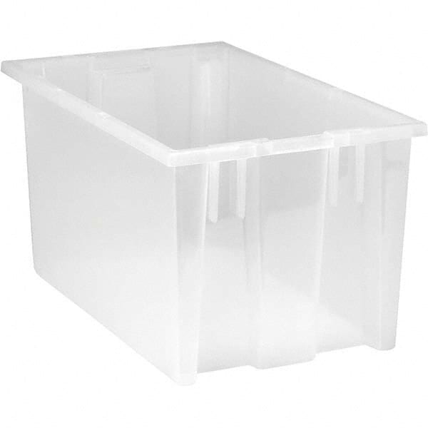 Quantum Storage - 90 Lb Load Capacity Clear Polypropylene Tote Container - Stacking, Nesting, 9" Long x 11" Wide x 18" High - Exact Tooling