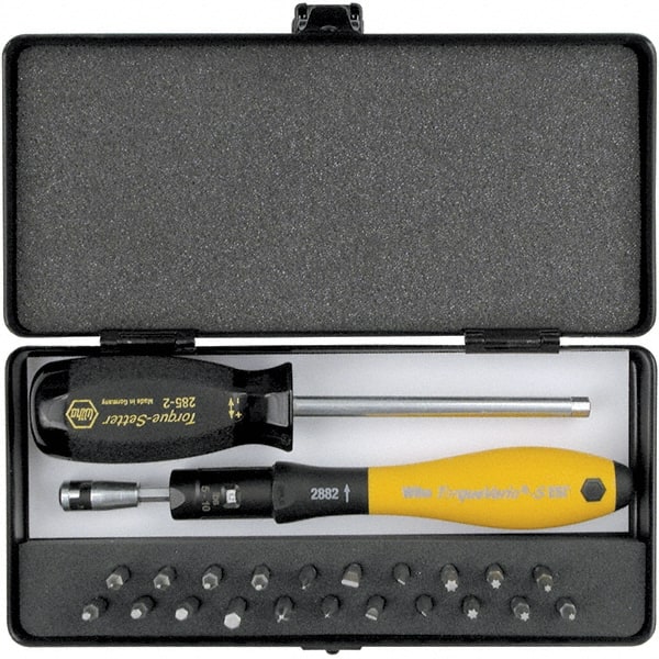 Wiha - Magnetic Screwdriver with 32-Piece Tamperproof Bit Set - Phillips & Torx Tip - Exact Tooling