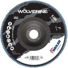 7″ Vortec Pro Abrasive Flap Disc, Angled, Phenolic Backing, 40Z, 7/8″ Arbor Hole - Exact Tooling