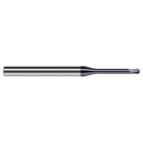 0.04″ Dia. × 1/4″ Shank × 0.032″ DOC × 2-1/2″ OAL, Carbide AlTiN, 2 Flute, Ballnose End Mill - Exact Tooling