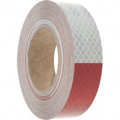 3M - 1-1/2" Wide, Red/White Reflective OSHA Conspicuity Tape - Stick-On - Exact Tooling
