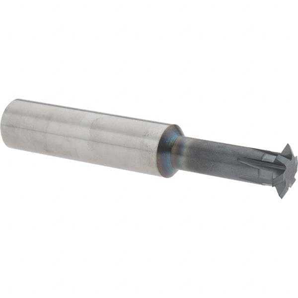 Accupro - 1/2° 1/2" Cut Diam, 0.109" Cut Width, 1/2" Shank, Solid Carbide Double-Angle Cutter - Exact Tooling