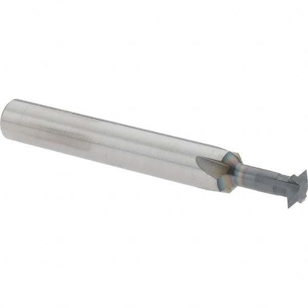 Accupro - 1/4° 1/4" Cut Diam, 0.072" Cut Width, 1/4" Shank, Solid Carbide Double-Angle Cutter - Exact Tooling