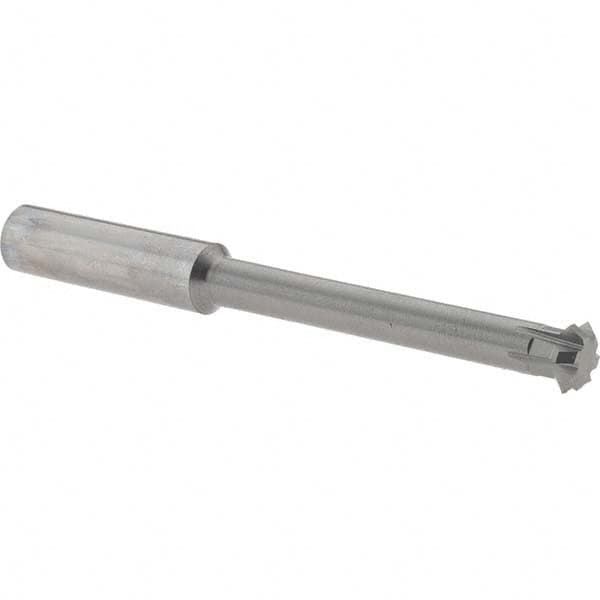 Accupro - 3/8° 3/8" Cut Diam, 1/8" Cut Width, 3/8" Shank, Solid Carbide Double-Angle Cutter - Exact Tooling