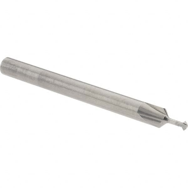 Accupro - 1/16° 1/16" Cut Diam, 0.031" Cut Width, 1/8" Shank, Solid Carbide Double-Angle Cutter - Exact Tooling