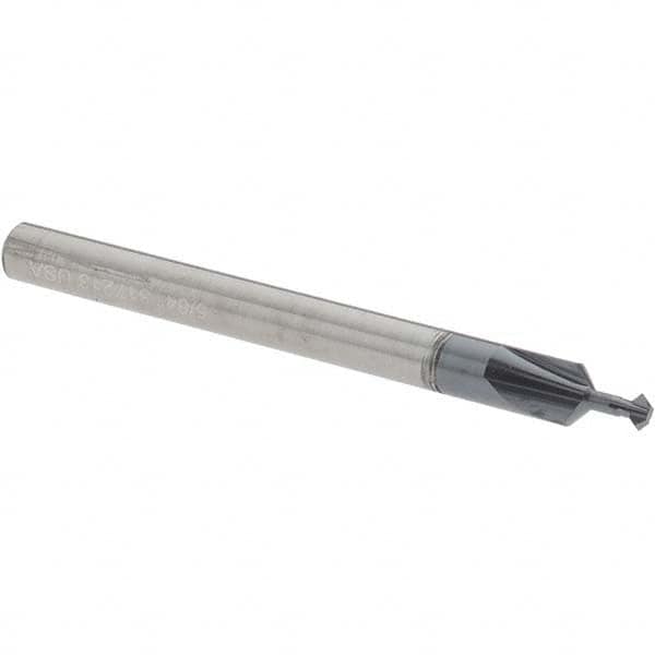 Accupro - 5/64° 5/64" Cut Diam, 0.039" Cut Width, 1/8" Shank, Solid Carbide Double-Angle Cutter - Exact Tooling