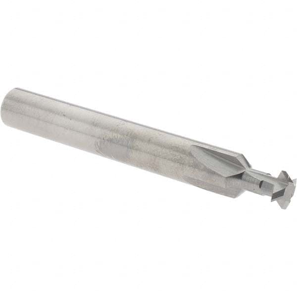 Accupro - 1/4° 1/4" Cut Diam, 0.072" Cut Width, 1/4" Shank, Solid Carbide Double-Angle Cutter - Exact Tooling