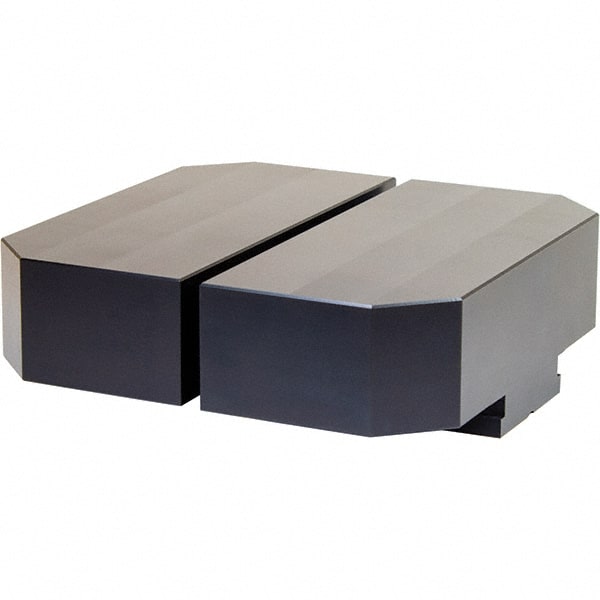 Air Vise Workholding - 6" Wide x 15/16" High x 2-7/8" Thick, Flat/No Step Vise Jaw - Soft, Aluminum, Fixed Jaw, Compatible with AV-T-4 Vises - Exact Tooling