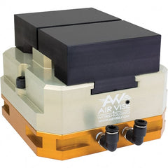 Air Vise Workholding - 4" Jaw Width, 15/16" Throat Depth, Air Precision Self Centering Vise - 200 Max Operating psi - Exact Tooling