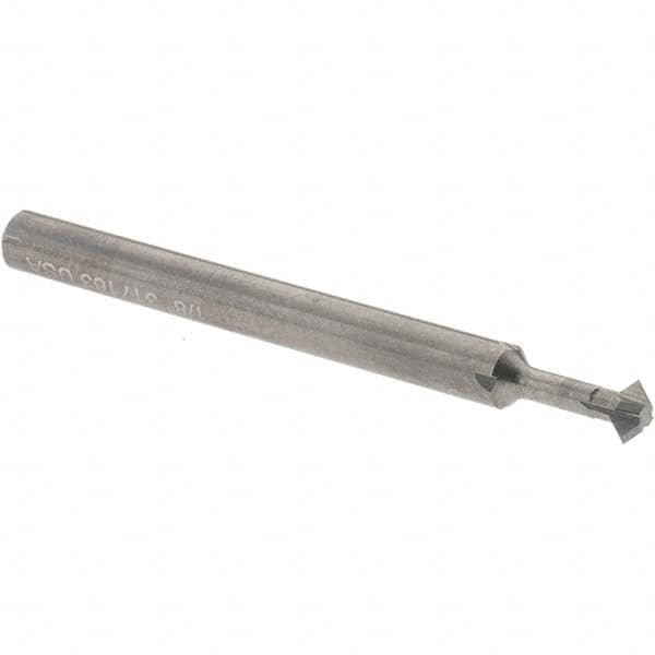 Accupro - 1/8° 1/8" Cut Diam, 0.062" Cut Width, 1/8" Shank, Solid Carbide Double-Angle Cutter - Exact Tooling