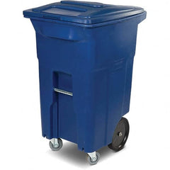 Toter - Trash Cans & Recycling Containers; Type: Trash Can ; Container Shape: Rectangle ; Container Size: 64 gal ; Container Graphics: None ; Color: Blue ; Finish: Textured - Exact Tooling