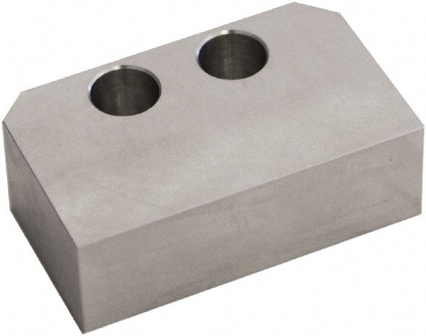 5th Axis - 3" Wide x 1" High x 1.2" Thick, Flat/No Step Vise Jaw - Soft, Aluminum, Manual Jaw, Compatible with V75100 Vises - Exact Tooling