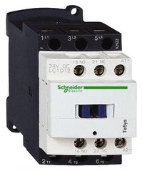 Schneider Electric - 3 Pole, 110 Coil VDC, 12 Amp at 440 VAC and 25 Amp at 440 VAC, Nonreversible IEC Contactor - 1 Phase hp: 1 at 115 VAC, 2 at 230/240 VAC, 3 Phase hp: 10 at 575/600 VAC, 3 at 200/208 VAC, 3 at 230/240 VAC, 7.5 at 460/480 VAC - Exact Tooling