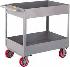 Little Giant - 1,200 Lb Capacity, 24" Wide x 36" Long x 35" High Deep Shelf Cart - 2 Shelf, Steel, 2 Rigid/2 Swivel Casters - Exact Tooling