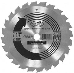 Amana Tool - 7-1/4" Diam, 5/8" Arbor Hole Diam, 24 Tooth Wet & Dry Cut Saw Blade - Carbide-Tipped, Combination Action, Diamond Arbor - Exact Tooling