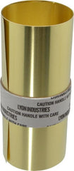 Made in USA - 5 Ft. Long x 6 Inch Wide x 0.003 Inch Thick, Roll Shim Stock - Brass - Exact Tooling