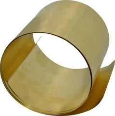 Made in USA - 5 Ft. Long x 6 Inch Wide x 0.008 Inch Thick, Roll Shim Stock - Brass - Exact Tooling