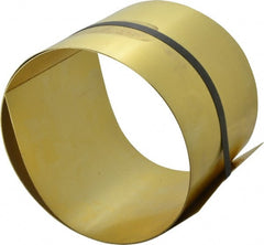 Made in USA - 5 Ft. Long x 6 Inch Wide x 0.025 Inch Thick, Roll Shim Stock - Brass - Exact Tooling
