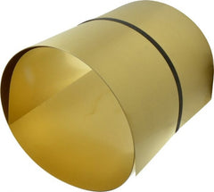 Made in USA - 10 Ft. Long x 12 Inch Wide x 0.015 Inch Thick, Roll Shim Stock - Brass - Exact Tooling