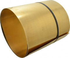 Made in USA - 10 Ft. Long x 12 Inch Wide x 0.02 Inch Thick, Roll Shim Stock - Brass - Exact Tooling