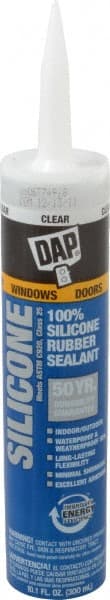 DAP - 10.1 oz Tube Clear RTV Silicone Joint Sealant - -40 to 400°F Operating Temp, 10 to 20 min Tack Free Dry Time, 24 hr Full Cure Time - Exact Tooling