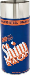 Made in USA - 1.25 m Long x 150 mm Wide x 0.25 mm Thick, Roll Shim Stock - Stainless Steel - Exact Tooling