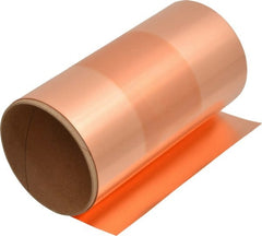 Made in USA - 100 Inch Long x 6 Inch Wide x 0.002 Inch Thick, Roll Shim Stock - Copper - Exact Tooling