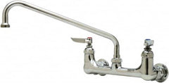 T&S Brass - Wall Mount, Kitchen Faucet without Spray - Swivel Base Faucet, Lever Handle, Low Spout, No Drain - Exact Tooling