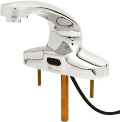 T&S Brass - Deck Plate Mounted Electronic User Adjustable Temperature Control Mixer Faucet - Powered by 120 Volt AC/DC, 5" Cast Spout, 4" Mounting Centers - Exact Tooling