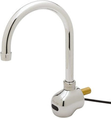 T&S Brass - Wall Mount Electronic User Adjustable Temperature Control Mixer Faucet - Powered by 120 Volt AC/DC, Gooseneck Spout, 6-3/8" Mounting Centers - Exact Tooling