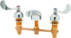 T&S Brass - Wrist Blade Handle, Deck Mounted Bathroom Faucet - Two Handle, No Drain, Standard Spout - Exact Tooling