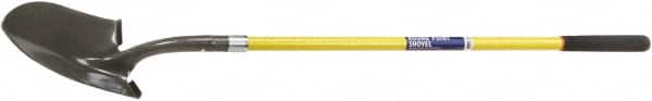 Ability One - 11" High x 8-7/8" Wide Round Steel Shovel - 48" Long Fiberglass Straight Handle - Exact Tooling
