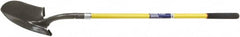 Ability One - 11" High x 8-7/8" Wide Round Steel Shovel - 48" Long Fiberglass Straight Handle - Exact Tooling