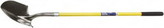 Ability One - 11" High x 9" Wide Round Steel Shovel - 48" Long Fiberglass Straight Handle - Exact Tooling