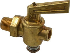 Parker - 1/8" Pipe, Male Pipe Drain Cock & Shutoff Valve - 1/8-27 Thread, 150 Max psi - Exact Tooling