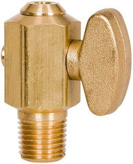 Parker - 1/4" Pipe, Male Pipe Drain Cock & Shutoff Valve - 1/4-18 Thread, 150 Max psi - Exact Tooling