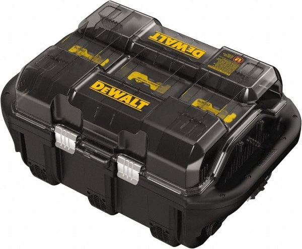 DeWALT - 40 Volt, 6 Battery Lithium-Ion Power Tool Charger - 1 hr & 30 min to Charge, AC Wall Outlet Power Source - Exact Tooling