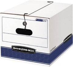 BANKERS BOX - 1 Compartment, 12-1/4" Wide x 11" High x 24-1/8" Deep, Storage Box - Corrugated Cardboard, White/Blue - Exact Tooling