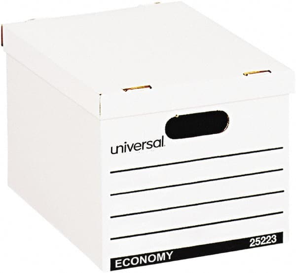 UNIVERSAL - 1 Compartment, 12" Wide x 10" High x 15" Deep, Storage Box - Corrugated Fiberboard, White - Exact Tooling