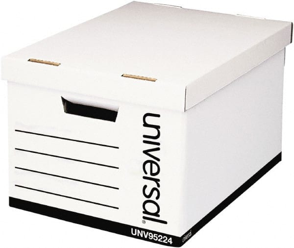 Universal One - 1 Compartment, 28-1/4" Wide x 16-1/2" High x 10" Deep, Storage Box - Corrugated Fiberboard, White - Exact Tooling
