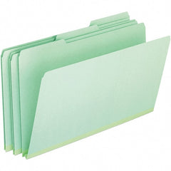 Pendaflex - 9-1/2 x 14-5/8", Legal, Green, File Folders with Top Tab - 25 Point Stock, Assorted Tab Cut Location - Exact Tooling