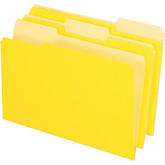 Pendaflex - 9-1/2 x 14-5/8", Legal, Yellow, File Folders with Top Tab - 11 Point Stock, Assorted Tab Cut Location - Exact Tooling