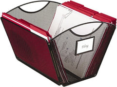 Safco - 1 Compartment, 12-1/2" Wide x 9-1/2" High x 13-3/4" Deep, File Storage Boxes - Steel & Mesh, Black - Exact Tooling