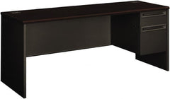 Hon - 72" Long x 29-1/2" High x 24" Deep, 2 Drawer Credenza - Mahogany/Charcoal (Color), Steel-Reinforced High-Pressure Laminate/Metal - Exact Tooling