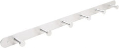 Safco - 6 Hooks, 36" Long x 2-3/4" Deep, Metal Wall/Door Hat/Coat Hook - 2" High - Exact Tooling