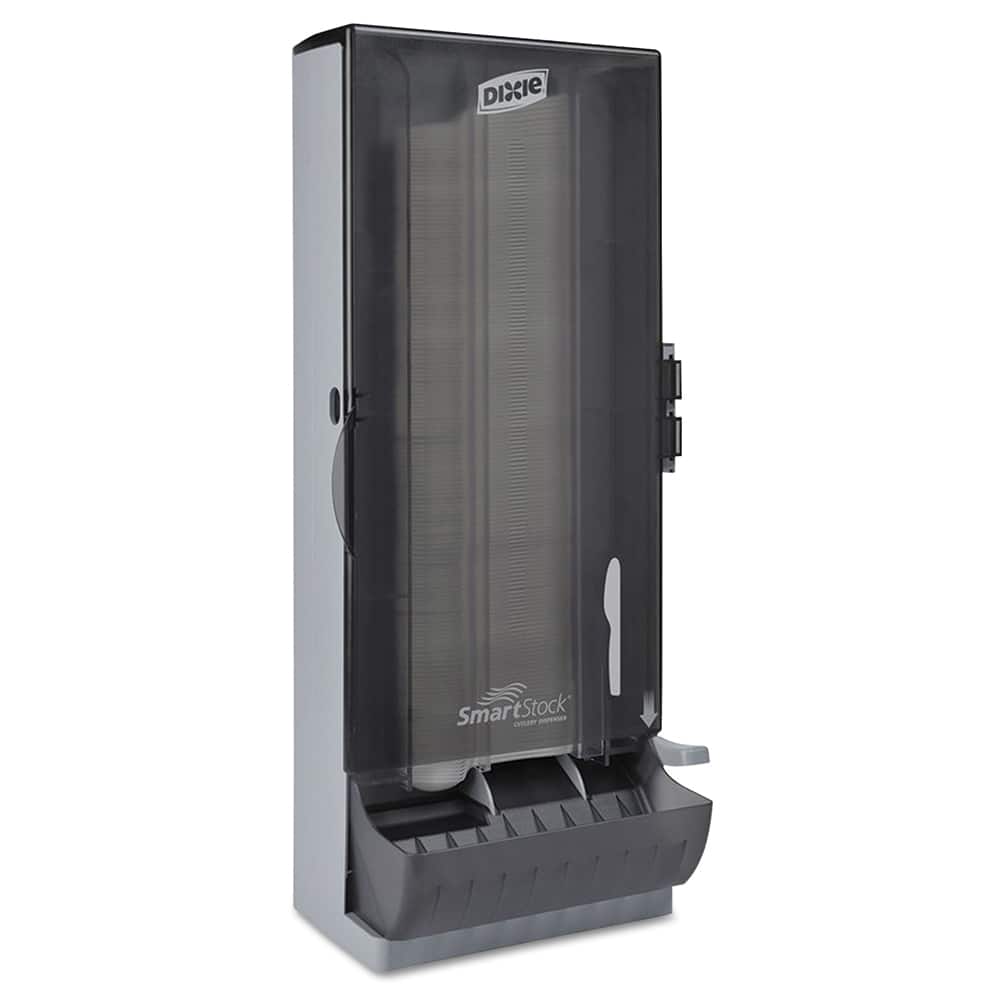 Dixie - Paper & Plastic Cups, Plates, Bowls & Utensils; Breakroom Accessory Type: Cutlery Bin ; Breakroom Accessory Description: Utensil Dispensers-Tower-Knife ; Color: Smoke - Exact Tooling