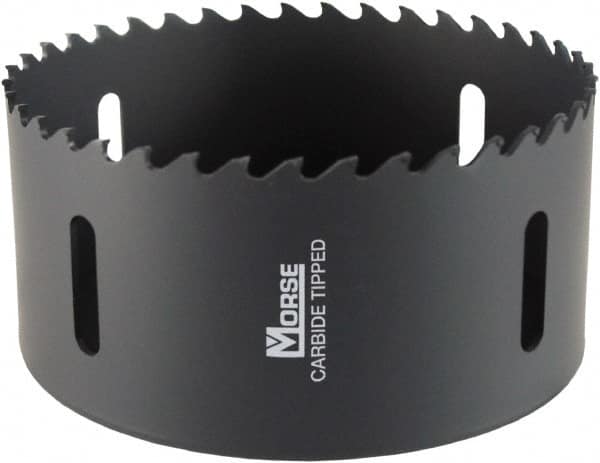 M.K. MORSE - 4-3/4" Diam, 1-15/16" Cutting Depth, Hole Saw - Carbide-Tipped Saw, Toothed Edge - Exact Tooling