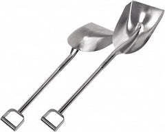 SANI-LAV - 15" High x 10-1/2" Wide Tapered Steel Shovel - 39" Long Steel D-Grip Handle, No Step - Exact Tooling